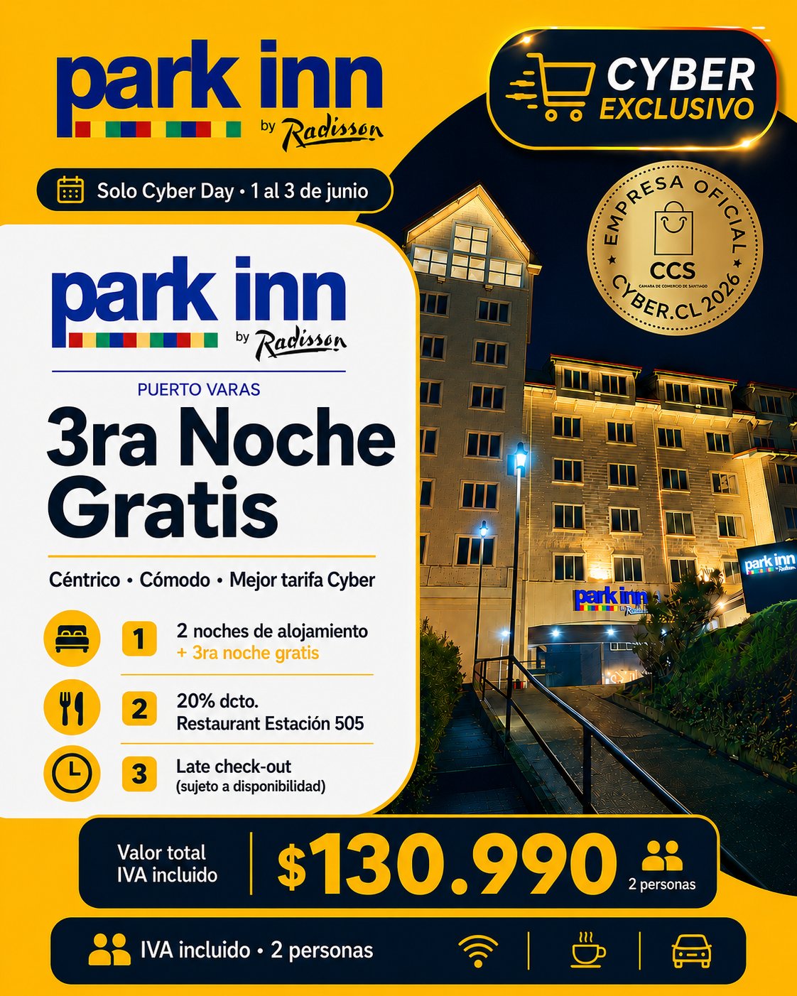 3ra Noche Gratis Park Inn